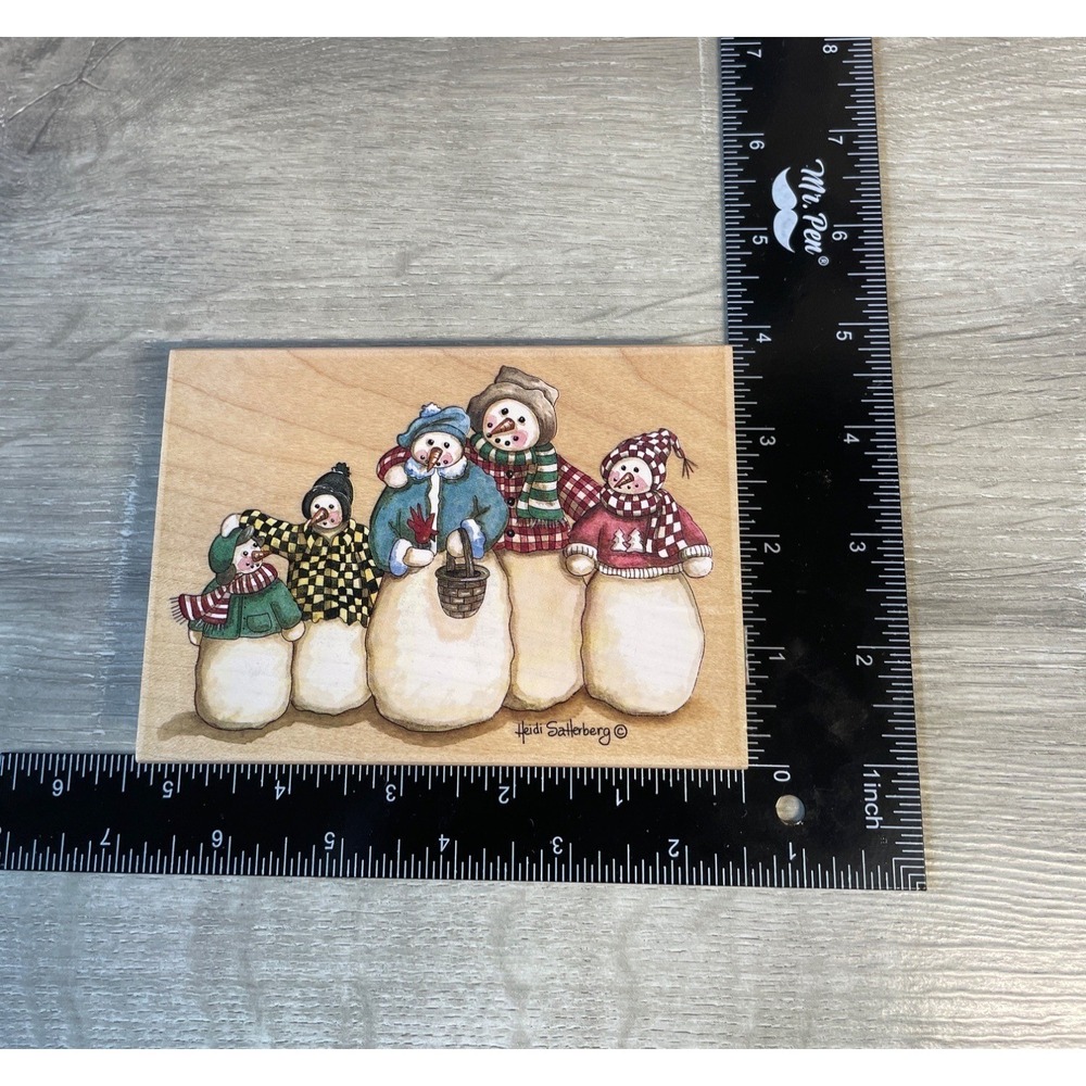 Heidi Stamps Happen Snowmen Rubber Stamp‎ Made In USA